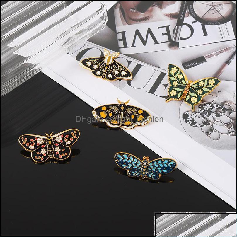 

Pins Brooches Pins Jewelry European Insect Series Butterfly Moth Shape Brooch Pin Women Animal Alloy Enamel Clothes Bdehome Otzvn