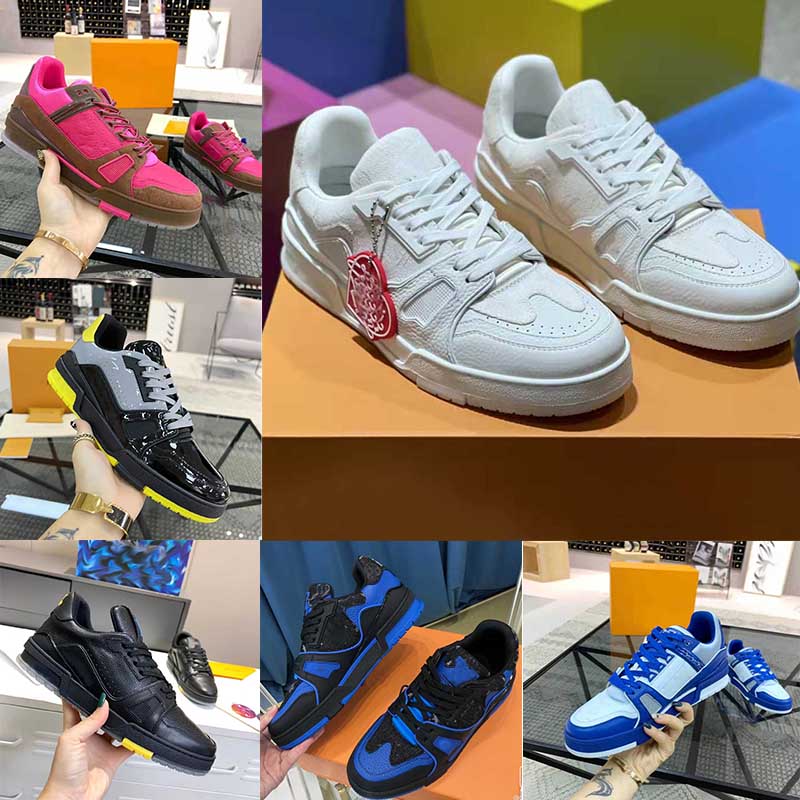 

Designers sneakers coaches shoes for men and women couples cowhide big primer leather letter printing embroidery fashion Joker personality training casual shoes, Champagne