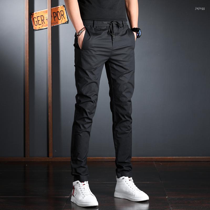 

Men's Pants Black Casual Men 2022 Summer Lightweight Slim Fit Trousers Korean Streetwear 4 Colors