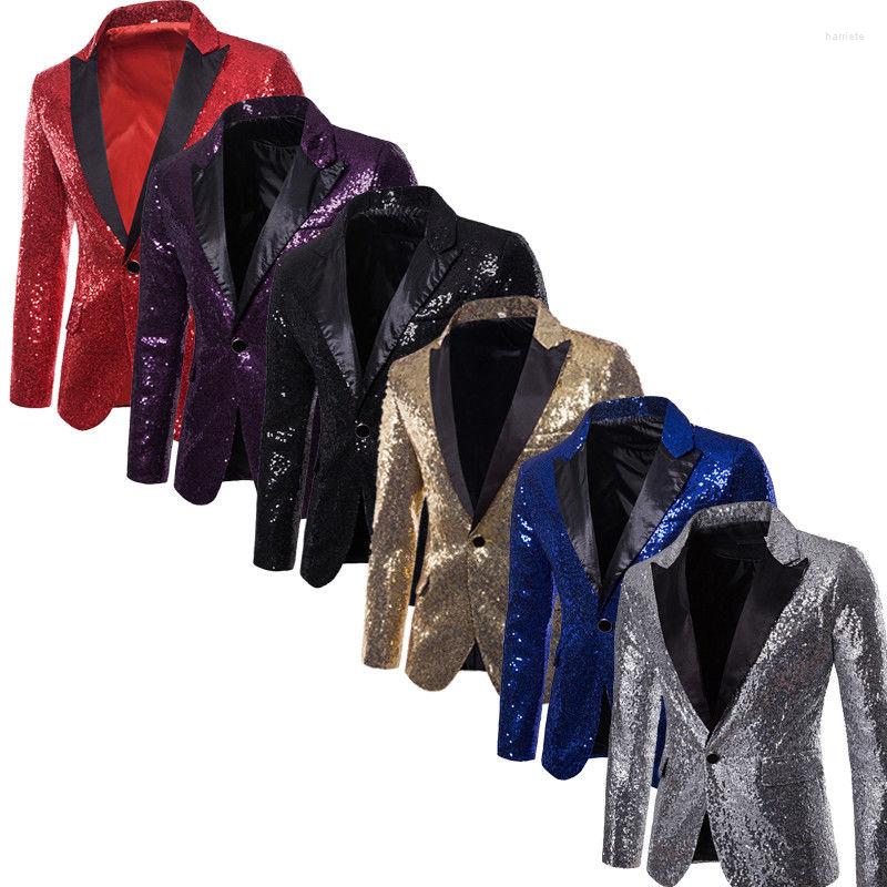 

Men' Suits Men' Sequins Clubs Wedding Party Tuxedo Dinner Formal Suit Jacket Coat, Black