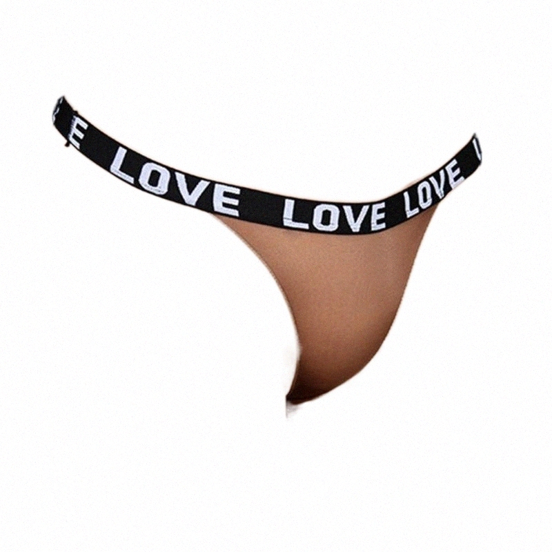 

women's Panties Plus Size Unisex Sheer See Through G-string HIgh Waist Thin Letter T-Back Underwear Oil Thong Seamless Bottom COCK Ring Gay 04kw#, Beige
