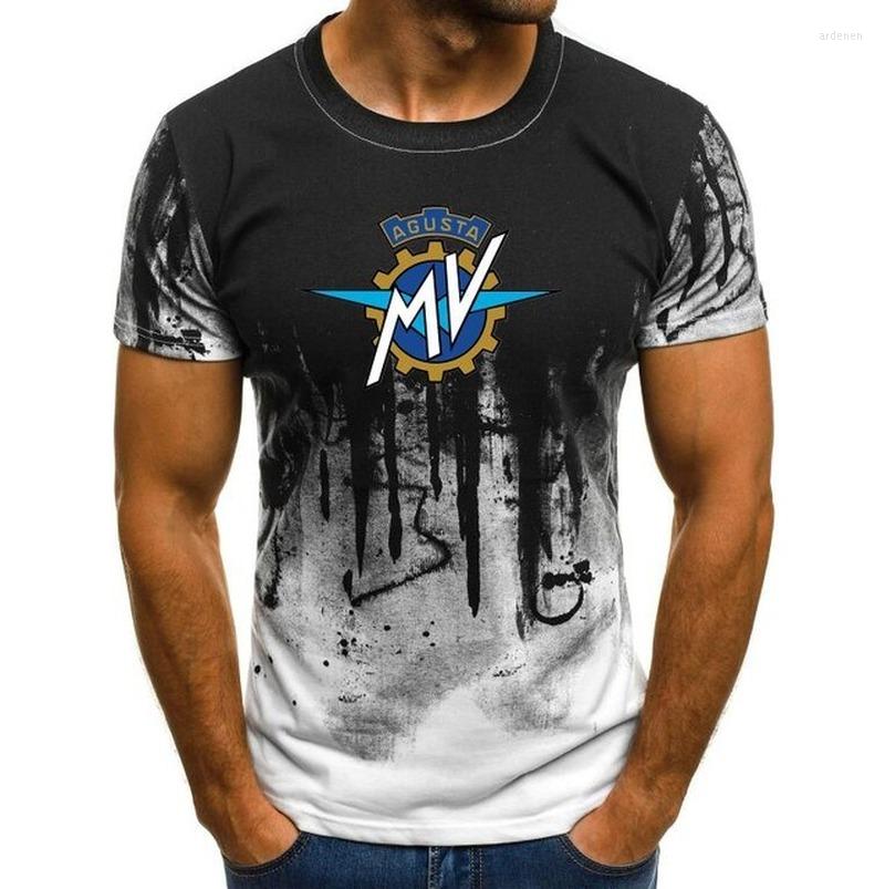 

Men' T Shirts 2022 Mv Agusta Corse Print T-shirt Male Summer Tops Splash-ink Printed Casual O-neck Short Sleeve Tshirt Y, White