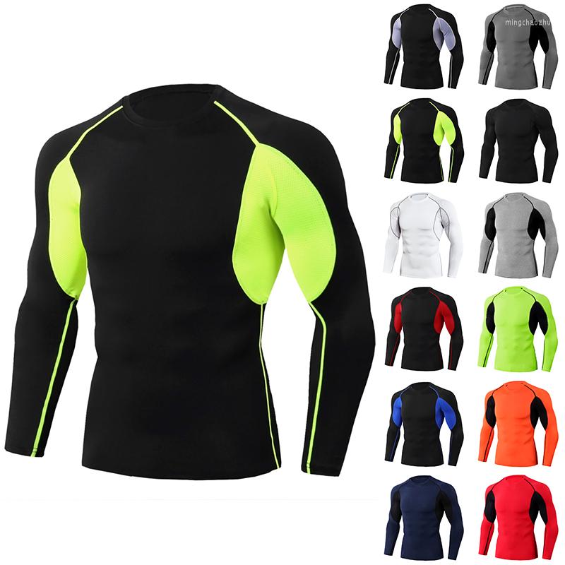 

Racing Jackets Men Athletic Shirt Sports Base Layer Tight Tops Stretch Long Sleeve Soft Second Skin Antiodor Fast Drying Twoway Air, Orange