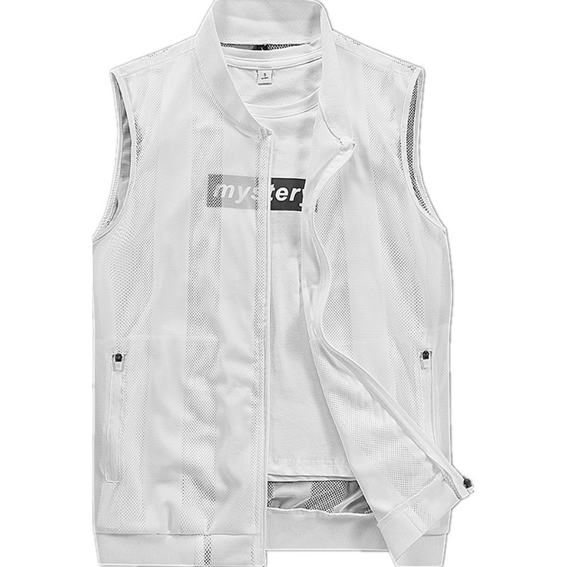 

Men's Vests Summer Mesh Vest Jacket Men Many Pockets Sleeveless Waistcoat Fishing Outdoor Sports Hiking Climbing Camping Work Cool Gilet 5XL 220930, Blue