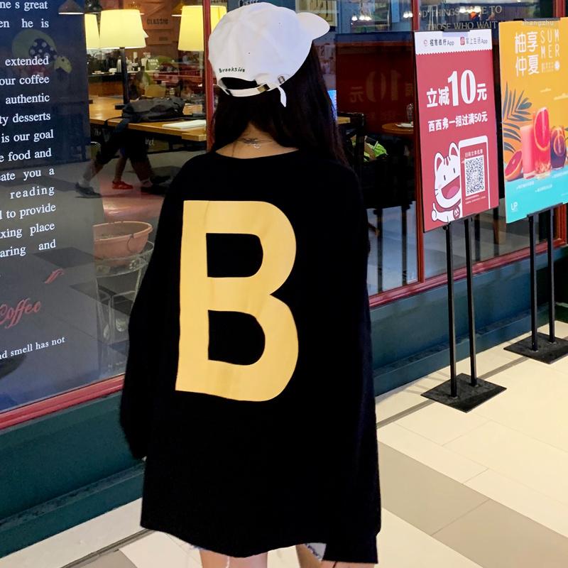 

Women's Hoodies Long-sleeved T-shirt Women Early Autumn Korean Style Loose Idle Young Top Rac, Black