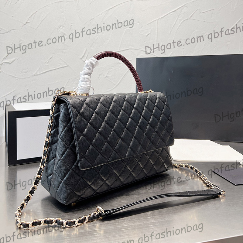 

France Womens Jumbo Co Handle Tote Bag Caviar Leather Calfskin Genuine Leather Multi Pochette Handbags With Pouch Suitcase Luxury Designer Outdoor Handbag 28X16CM, Box