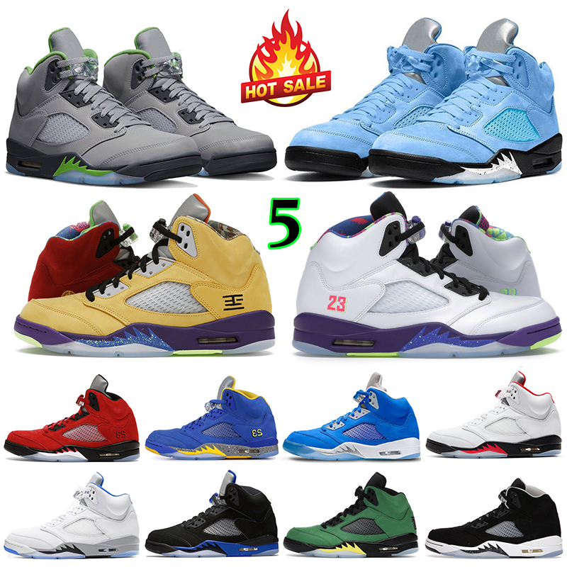 

Jumpman 5 Men Basketball Shoes 5s Oreo UNC Fire Red Concord Racer Blue Metallic Green Bean Alternate Bel White Cement Aqua Mens Outdoor Sports Sneakers 40-47