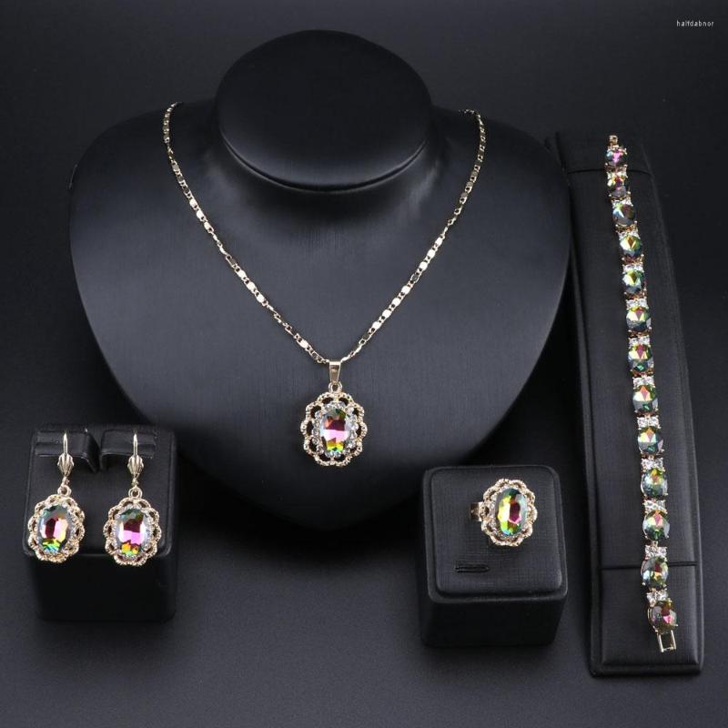 

Necklace Earrings Set Fashion For Women Nigerian Wedding African Water-drop Crystal Flower Shape Luxury Jewelry Jewellery, Picture shown