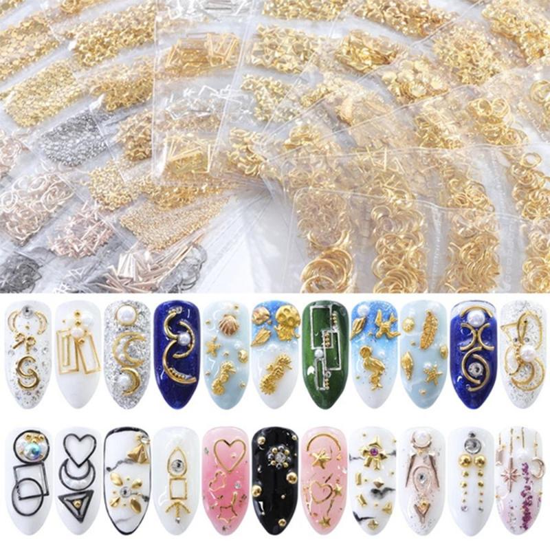 

Nail Art Decorations 200-500Pcs/1Pack Hollow Metal Frame Multi Shape 31 Different Style Decoration DIY Accessories