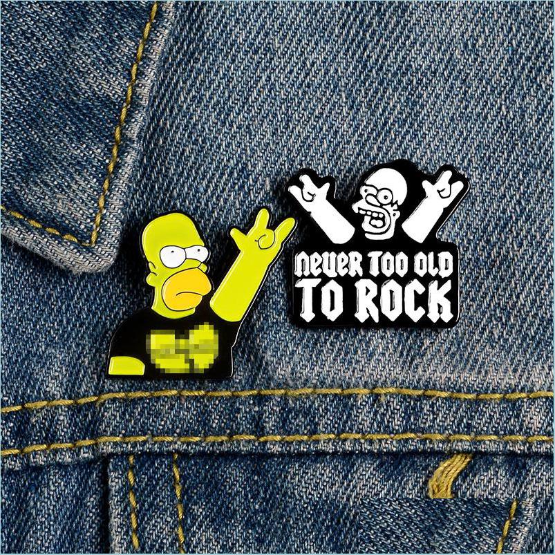 

Pins Brooches Rock Enamel Pin Brooches Cartoon Creative Metal Brooch Pins Badge Backpack Bag Collar Jewelry Drop Delivery Jewelshops Dhg2Q