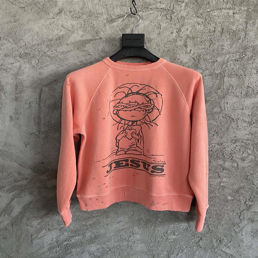 

2021 winter new FASHION mens designer broken and dirty decoration red sweatshirts jumpers - tops mens US SIZE jumper275t