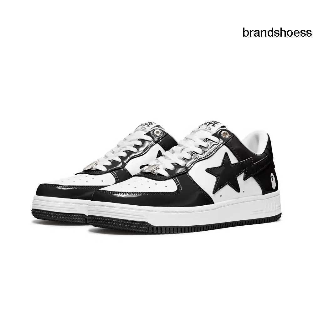 

Bapesta black and white green orange shoes blue pink purple patent leather casual board shoes vibe Street color contrast low Top Sneakers