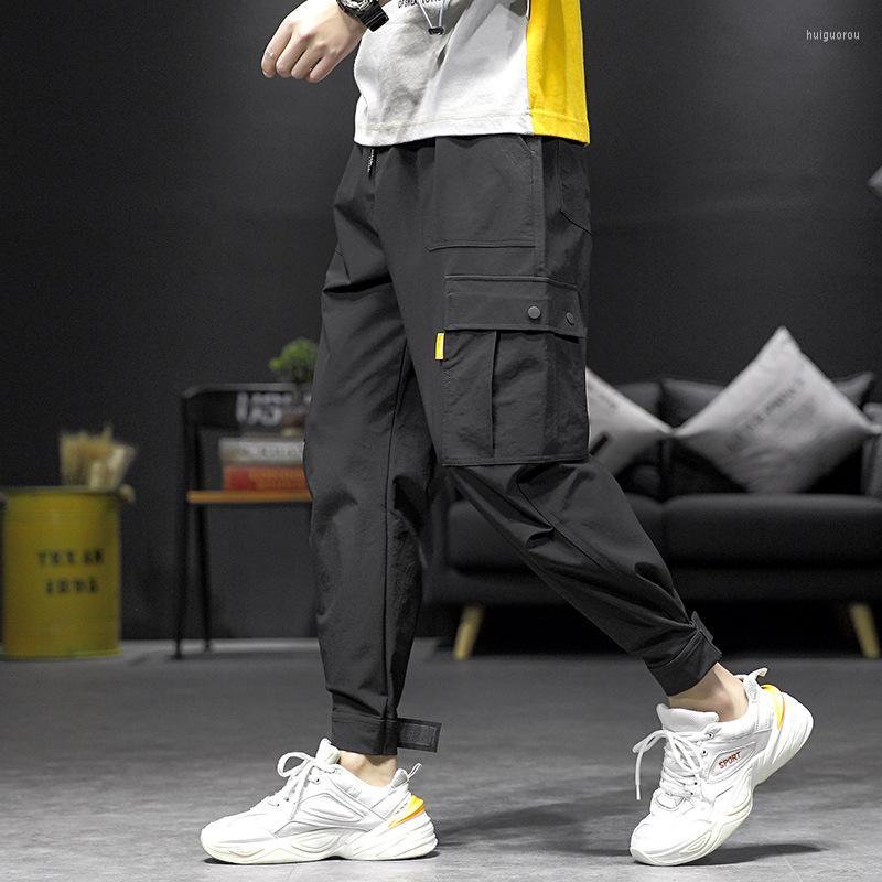 

Men' Pants Men' Autumn Overalls Men Tie Feet Casual Solid Color Large Size Plus Velvet Trousers All-match Fashion Street, Black