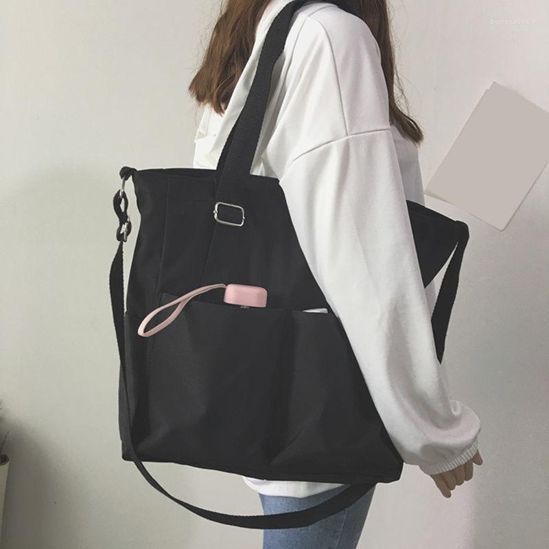 

Evening Bags Waterproof Nylon Women Shoulder Hand Bucket Bag Basket Female Crossbody For Girls Casual Tote Purses, White