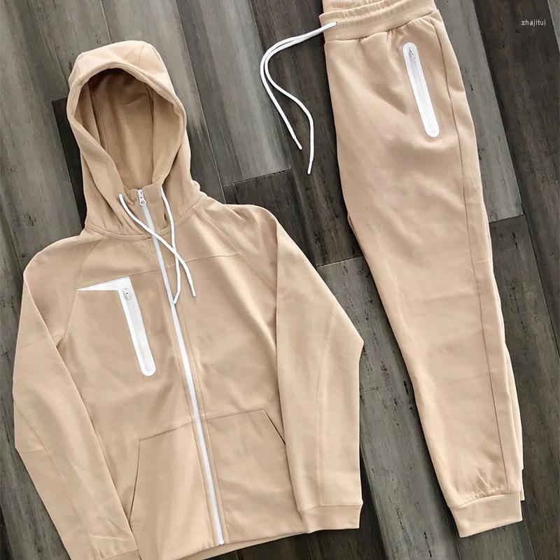 

Men's Tracksuits Men's Spring Nice European And American Sports Leisure Suit Customized 3DLOGO Outdoor Running Two-piece Set, Black