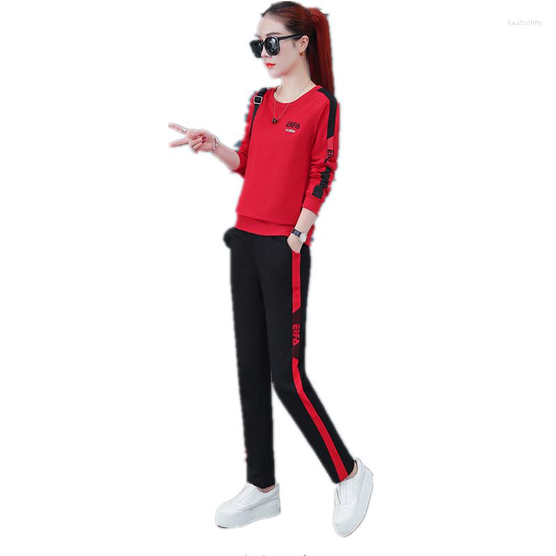 

Women's Tracksuits Top Selling Product In 2022 Sporting Suit Female Knitted Pullover Lady Clothes Set Spring / Autumn Leisure 2 Piece 1621, Black
