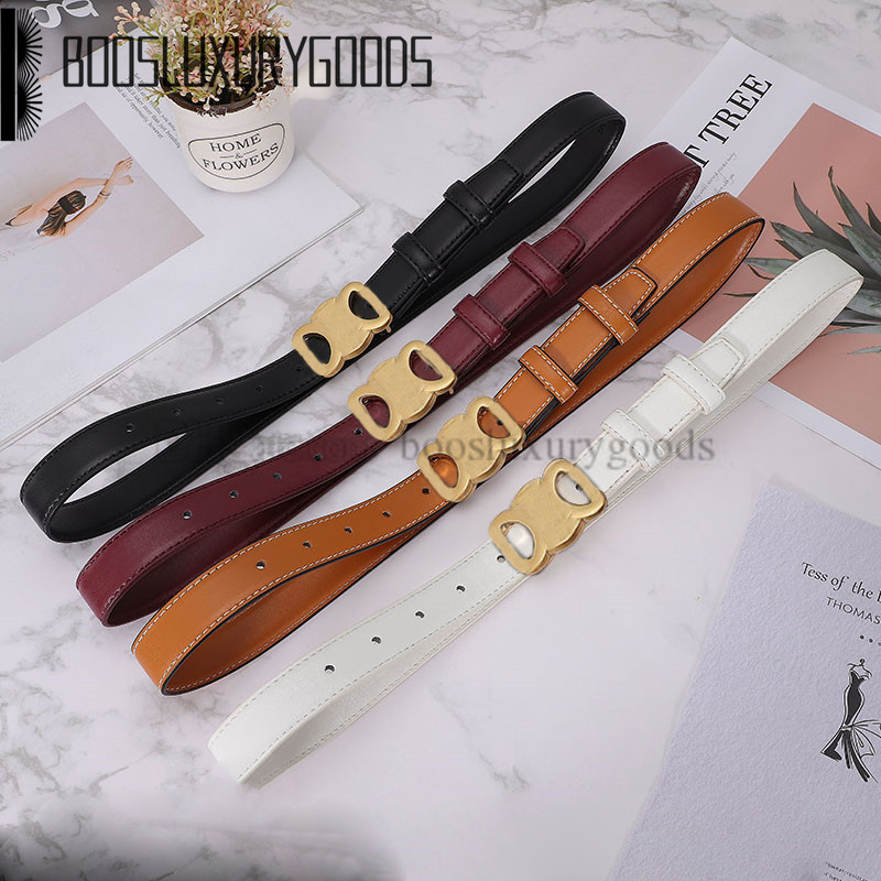 

Belts Fashion Smooth Buckle triomphe belt Retro Design Thin Waist Belts for Men Womens Width 2.5CM Genuine Cowhide 3 Color Optional, White