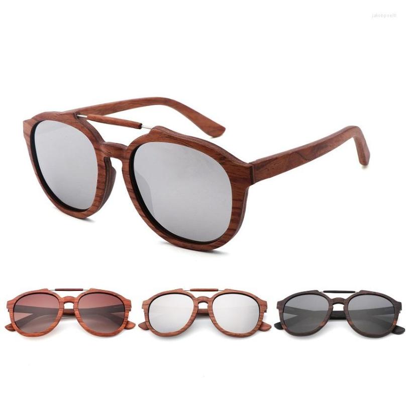 

Sunglasses High End Fashion Design Custom Logo Hand Made Bamboo Wooden Double Bridge UV400 TAC Lens Polarized Sun Glasses