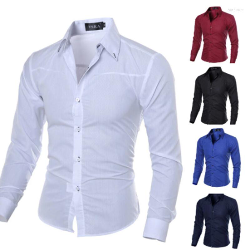 

Men's Casual Shirts Autumn Long Sleeve Business For Men Slim Fit Formal Tops Man Elegant Work Shirt Cotton Plus Size 5XL, Lb5912navy