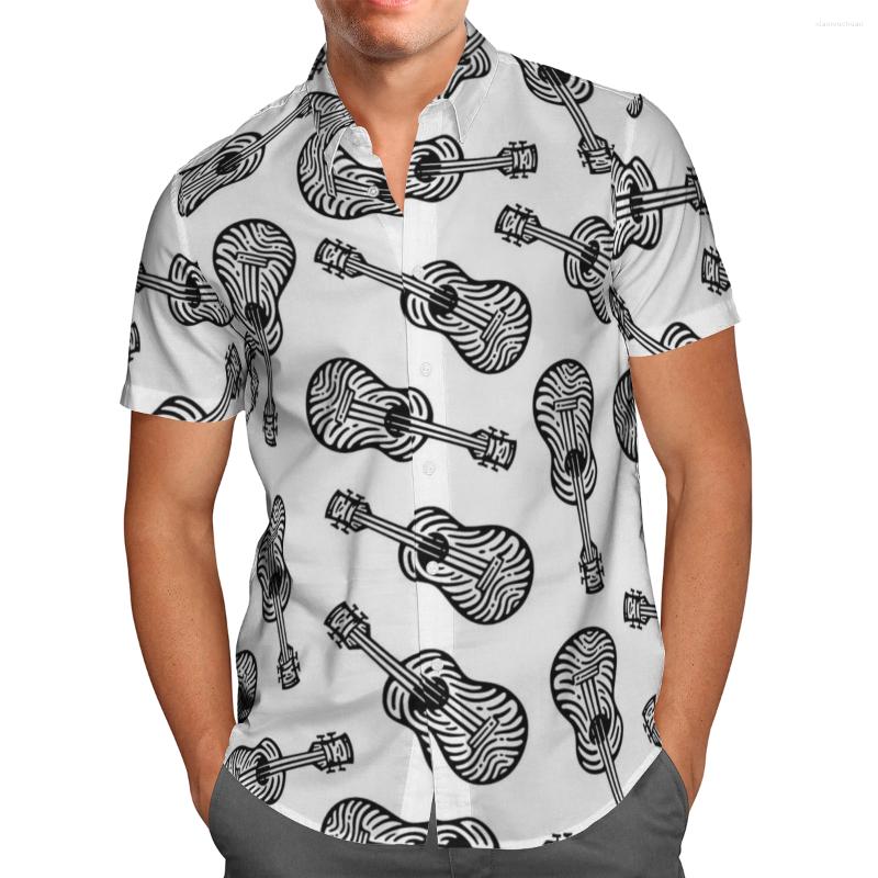 

Men's Casual Shirts Gothic Guitar 3D Print Summer Breathable Men's Hawaii Beach Streetwear Short Sleeve Oversized Harajuku Tops, Hawaiian shirt 05