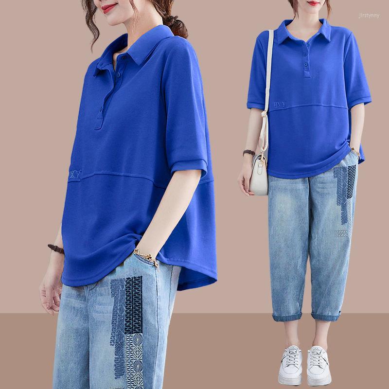 

Women's Two Piece Pants Summer Suit Women Vintage Short-Sleeve Tops And Jeans Two-piece Korean Fashion Elegant Clothes Set 4XL E71, Purple