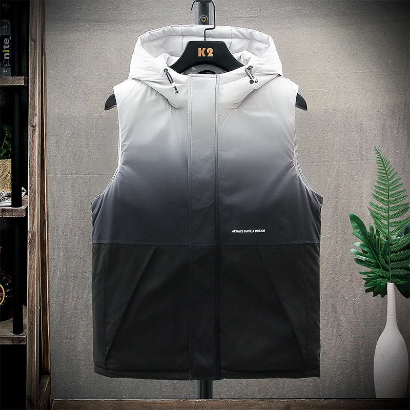 

Men's Vests Waistcoat Men's gradual Change Korean Version Handsome Trend Autumn And Winter Cotton Padded Clothes Student Handsome Vest 220930, Grey