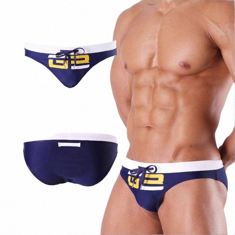 

underpants Men Underwear Sexy Swimsuit Bikini Beach Briefs Soft Mens Shorts Panties With/Without Sponge Pad 74JD#, Dark blue