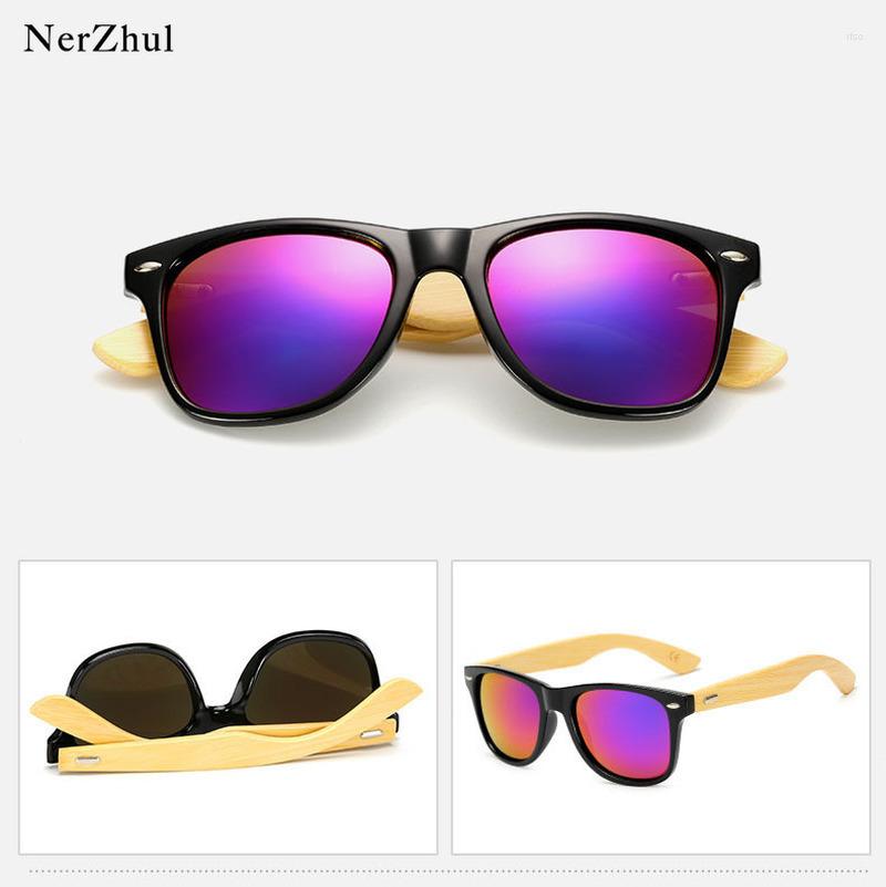 

Sunglasses NerZhul Unsex Bamboo Leg Man Women Fashion Classic Blue Men Vintage Green Sun Glasses Female CACM01
