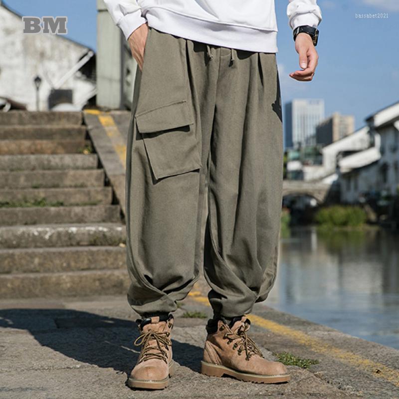 

Men's Pants Spring Autumn Japanese Loose Baggy Cargo Men Clothing Plus Size Casual Harem Trend Jogging Harajuku Trousers, Black