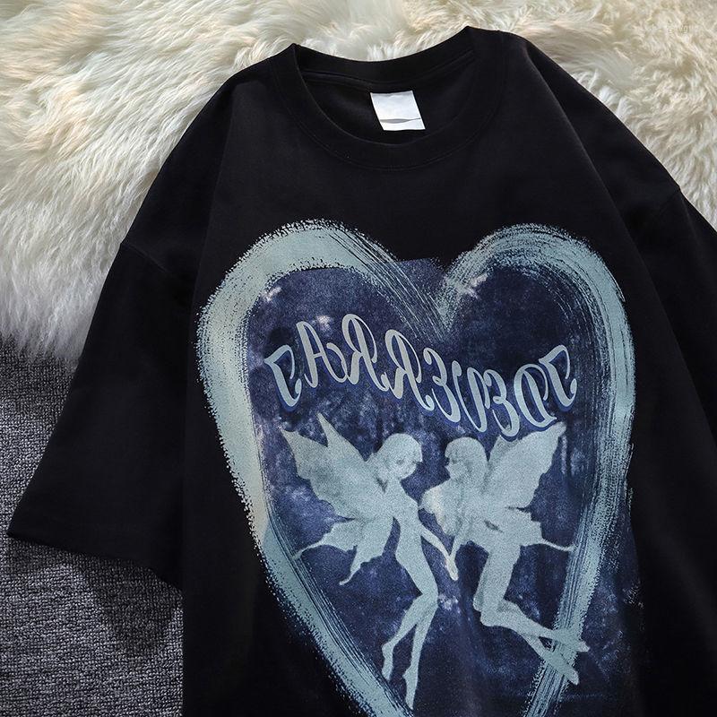 

Women' T Shirts 2022 Brand Designer Butterfly Elf Printed Graphic Punk Goth Hip Hop O-neck Casual Summer Tops Teens Clothes Streetwear, G345342