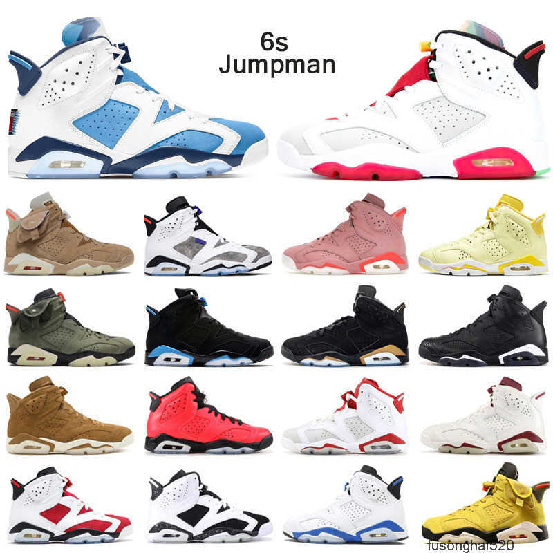 

2022 high quality Jumpman 6s Electric Green Basketball Shoes 6 UNC Black Infrared Carmine British Khaki DMP Golden Harvest jordens JORDON, Red infared
