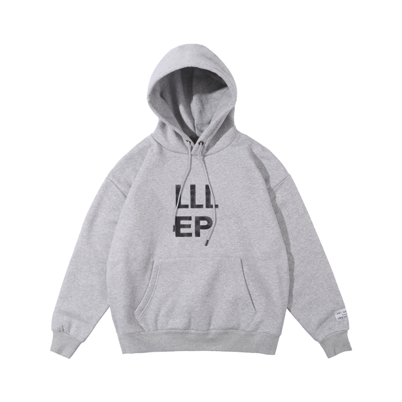 

22fw Europe Paris Vintage Washed Print Hoodie Casual Winter Warm Grey Fleece Crew Neck Skateboard Sweatshirt, Gray