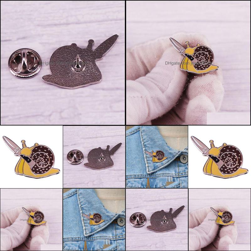 

Pins Brooches Snail With Knife Collections Enamel Pin Brooch Lapel Pins For Backpack Badge On Clothes Cool Stuff Jewelry Jewelshops Dh13B