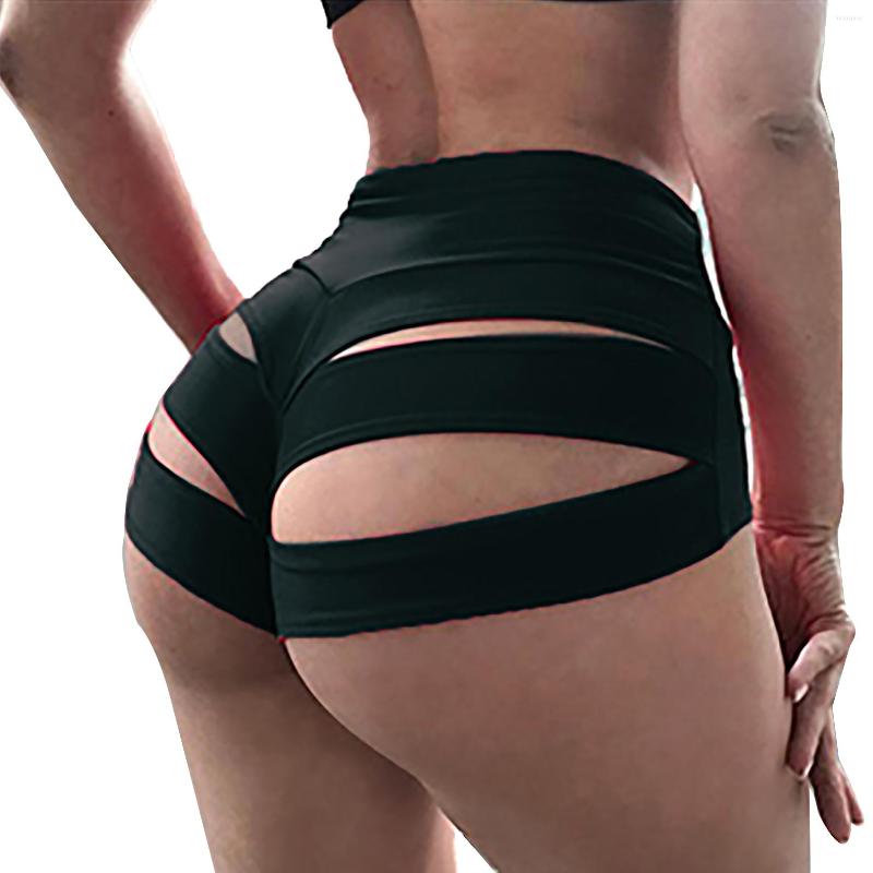 

Women' Panties Women Lingerie Underwear Erotic Underpants Sexy Clubwear Hollow Out Strappy Back Stretchy Yoga Shorts Sports Bottoms, Black