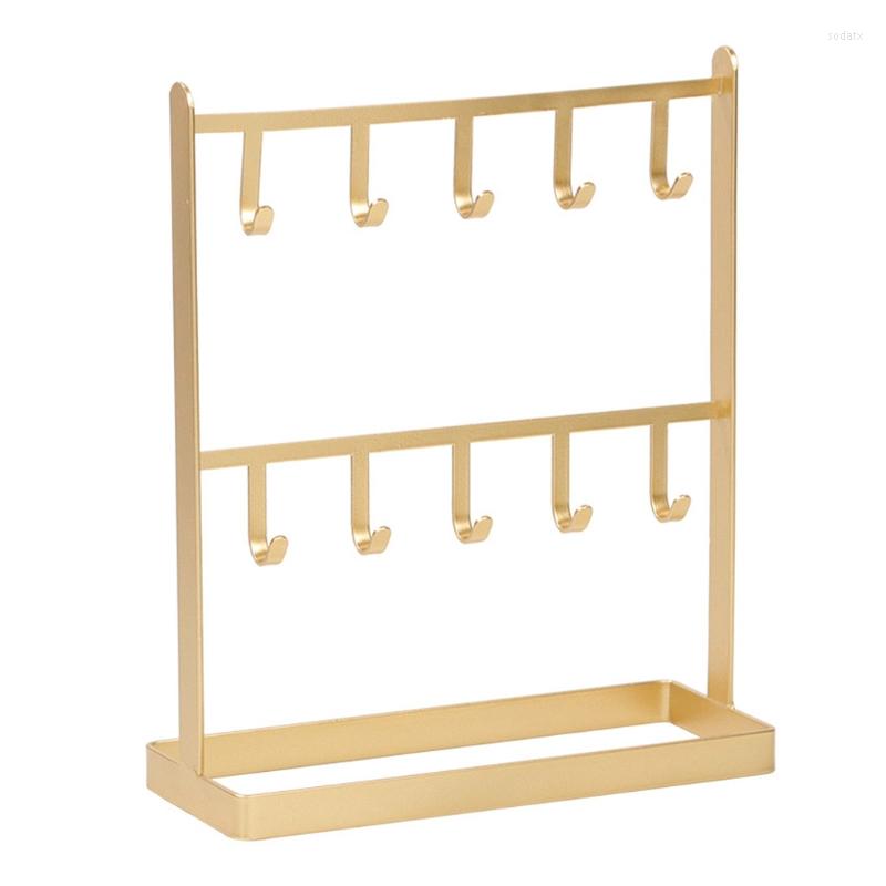 

Jewelry Pouches Earrings Necklace Bracelet Watch Metal Organizer Decor Desk Holder Rack Display Stand With Ring Tray C1FE