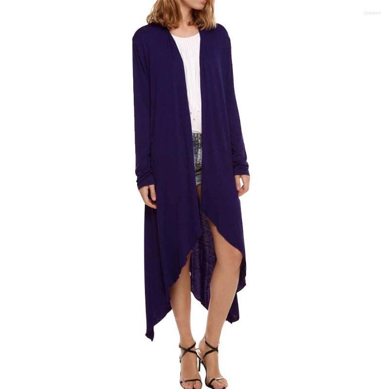 

Women's Trench Coats Open Front Casual Irregular Long Sleeve Eye Catching Gift Fashion Knitted Autumn Dating Solid Splice Vacation Women, Black