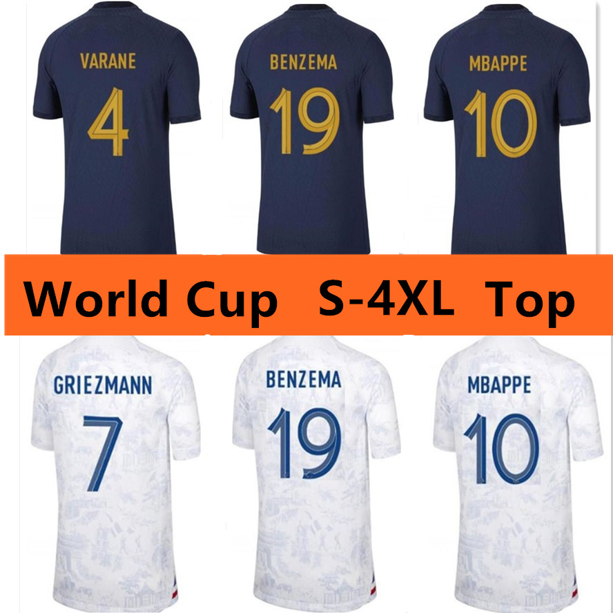 

French Soccer Jerseys BENZEMA MBAPPE 22 23 POGBA KANTE Men Football shirt S-4XL DEMBELE VARANE GIROUD