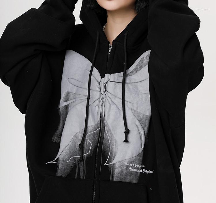 

Men's Hoodies Mens Oversized Harajuku Vintage Hoodie Bowknot Print Pullover 2022 Autumn Streetwear Cotton Hooded Sweatshirt, Red