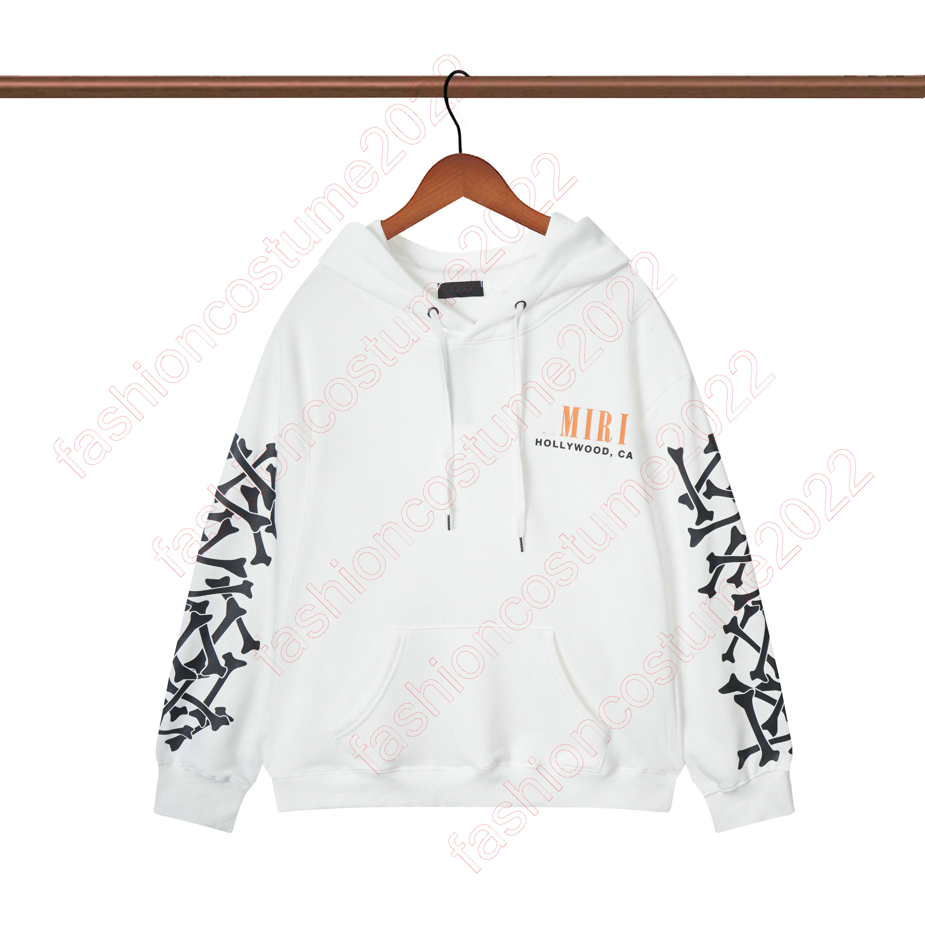 

men Checkered Bones Hoodie Gothic Embroidery Hoodies Women Retro Harajuku Hip Hop Jacket High Street Hoodie Casual Loose Sweatshirt Clothes Tops Sweatshirts 888