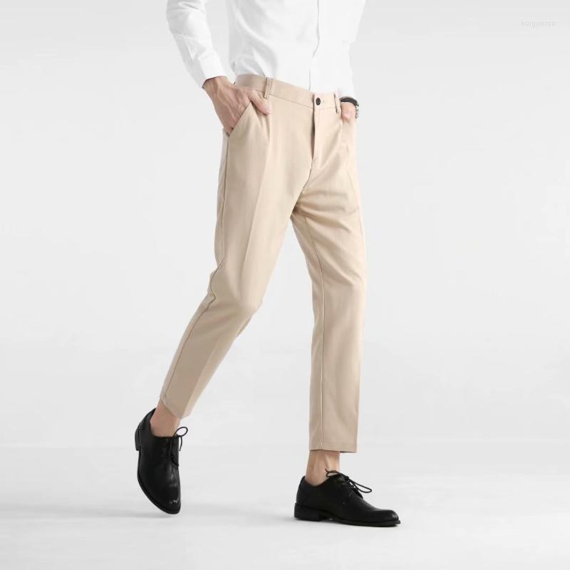 

Men's Pants Men's 2022 Summer Casual Solid Color Fashion Comfortable Stretch Cotton Straight Wild Loose Trousers, Black