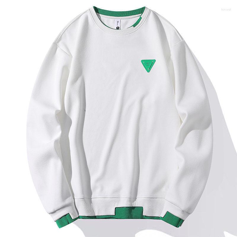 

Men's Hoodies High Street Fake 2-piece Sweatshirts Casual Sports Long Sleeve O-neck Top Mens Clothes Loose Notch Hip-hop Pullover Four, Black
