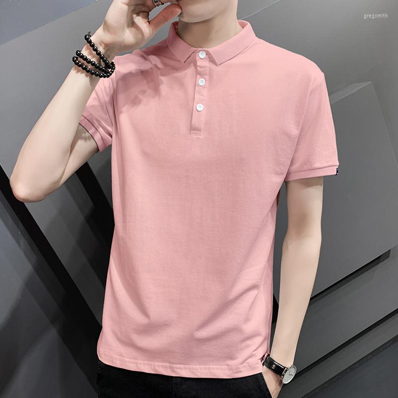 

Men's Polos Solid Polo Shirts For Men 2022 Summer Fashion Men's Black Slim Fit Homme Clothing Streetwear Short Sleeve 3XL