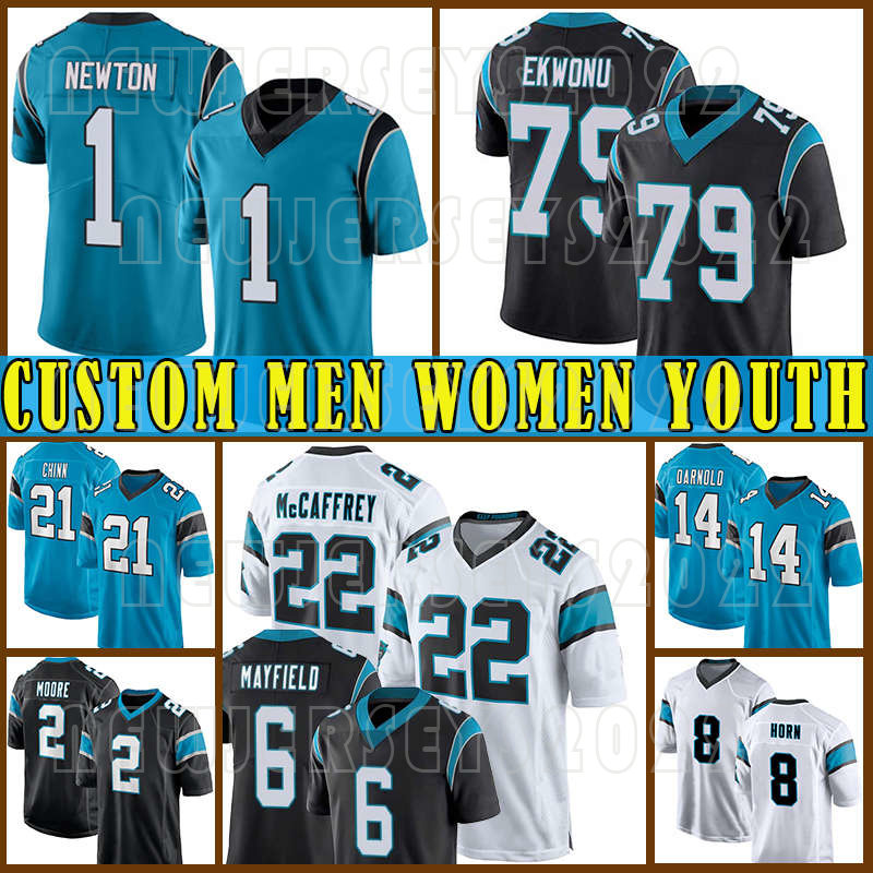 

22 Christian McCaffrey 21 Jeremy Chinn Jersey Football 6 Baker Mayfield DJ Moore Ikem Ekwonu Carolinas Sam Darnold Panther Cam Newton Jaycee Horn Chuba Hubbard Woods, Custom men (heibao)