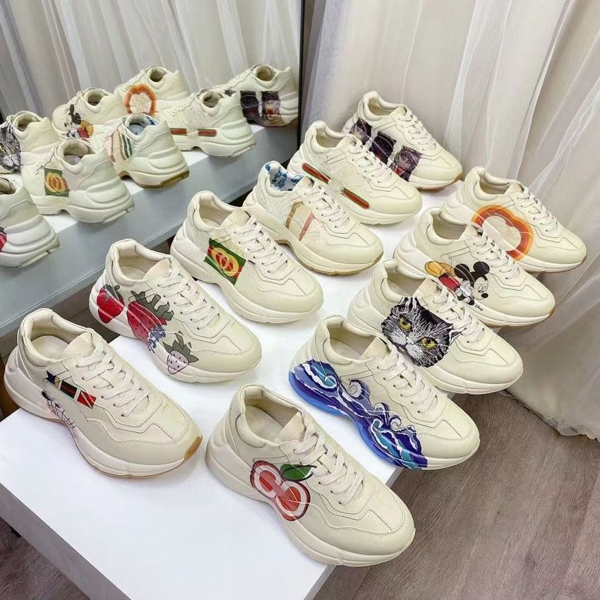 

Vintage Beige Casual Daddy shoes Leather Casual Genuine Women Shoe Comfortable Fashion Men Sneakers Mouth Tiger Size 35-45, Shoe box