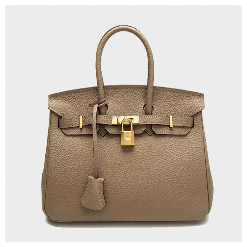 

Birkins bags Luxurys designer Herme Fashion women new lychee pattern head layer leather one houlder lady hand-held meenger, 25