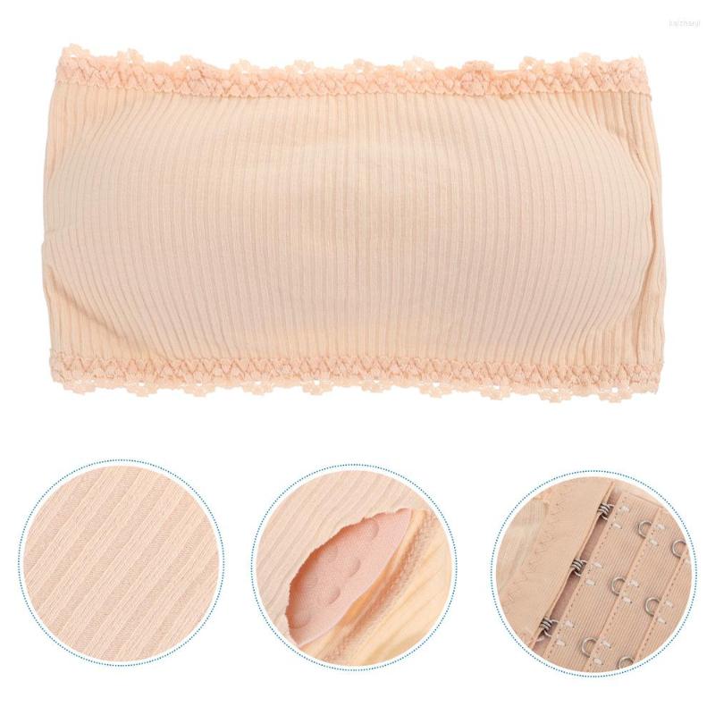 

Bustiers & Corsets Sexy Stretchy Tube Tops Lady Strapless Bandeau Fashionable, Beige