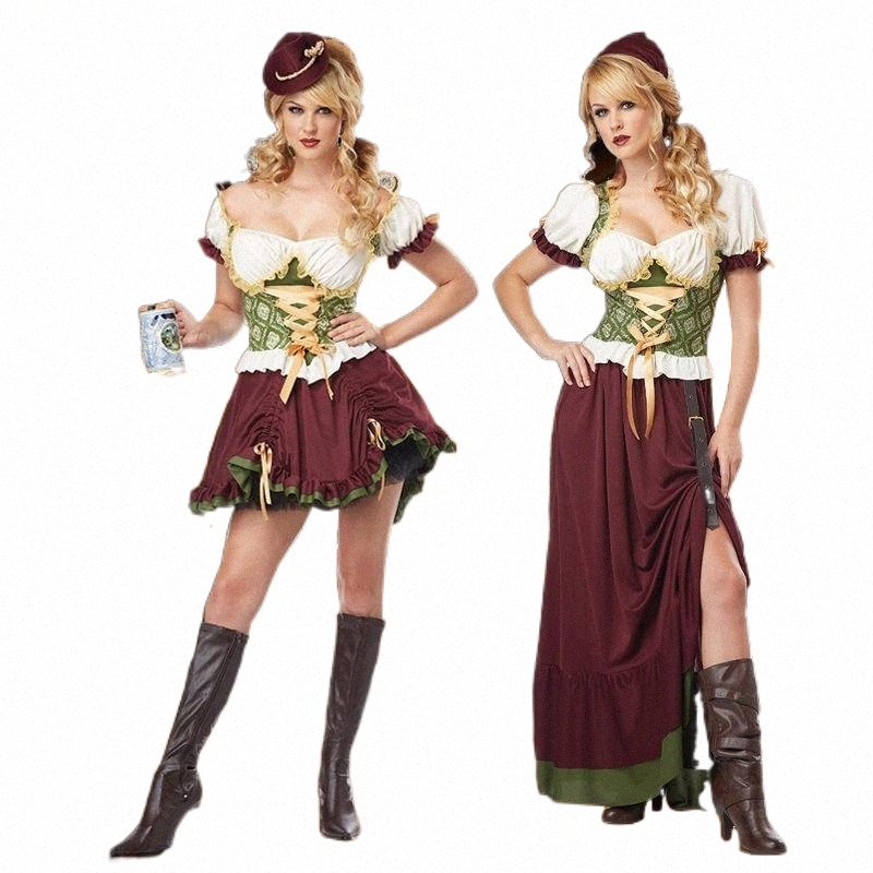 

theme Costume Arrived Oktoberfest Cosplay Bavarian Octoberfest German Festival Beer Halloween For Women Loose Dresses b89x#, Black