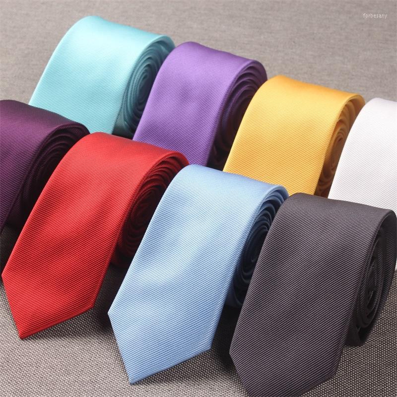 

Bow Ties Brand Fashion Solid Color 6CM Skinny Tie For Men Business Wedding Party Dress Suit Necktie With Gift Box