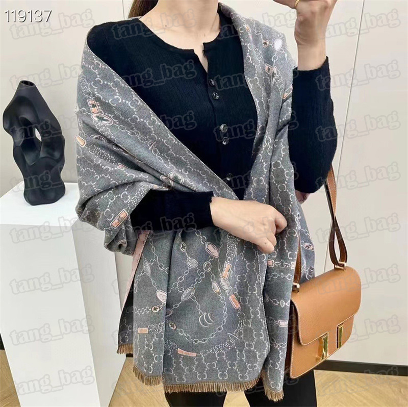 

Designer Cashmere Scarf Women Winter Warm Shawls and Wraps Letter Print Bufanda Thick Blanket Scarves Pashmina 180x65cm