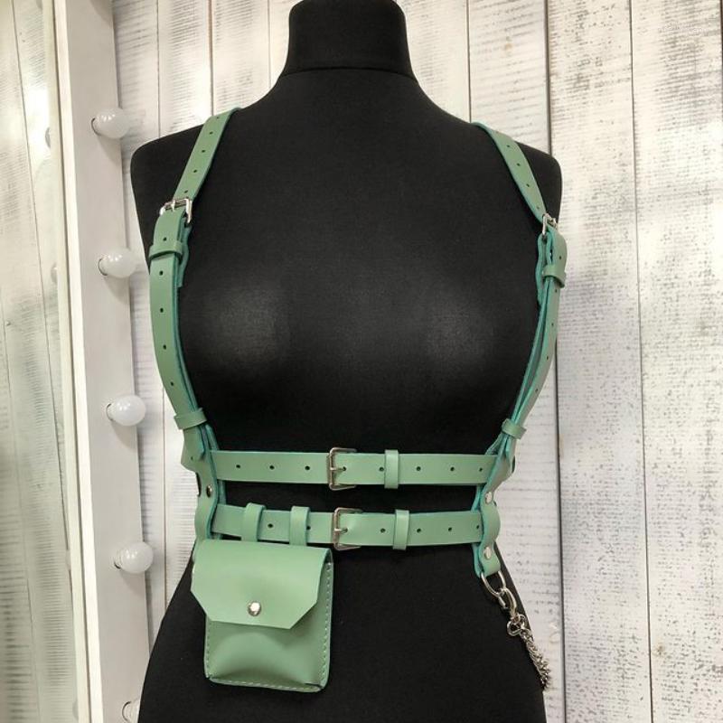 

Garters CKMORLS 2022 Brand Belts Women Body Harness High Quality For Garder Belt Black Goth Leather Garter